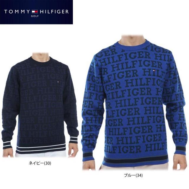 [46％OFF] トミー ヒルフィガー ゴルフ　メンズ ロゴジャガード 総柄 長袖 クルーネック セーター THMA379 [2023年秋冬モデル] 8,623円