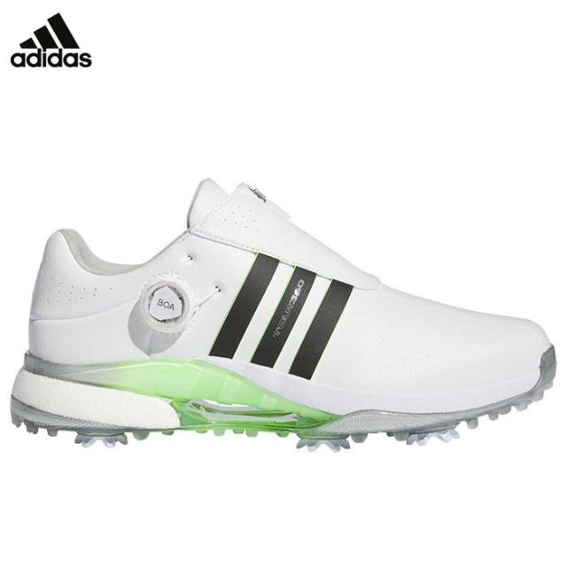 アディダス　メンズ TOUR360 24 BOA ツアー360 ボア ソフトスパイク ゴルフシューズ MDK79 IF0251 フットウェアホワイト/コアブラック/グリーンスパーク [2024年モデル]