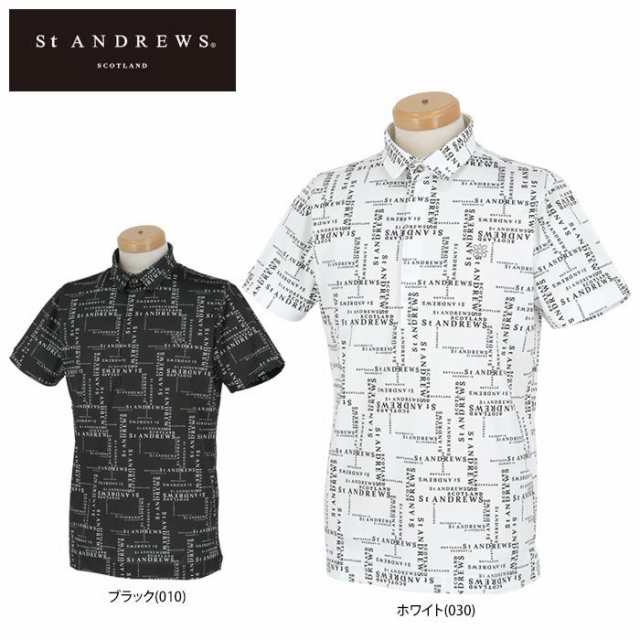 50％OFF] セントアンドリュース メンズ 総柄 ロゴプリント 半袖
