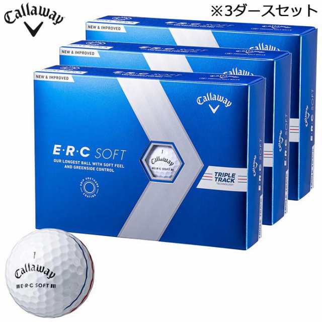 キャロウェイ E・R・C SOFT ERCソフト ゴルフボール　3ダースセット （12球入り×3箱） トリプル・トラック ホワイト [2023年モデル]