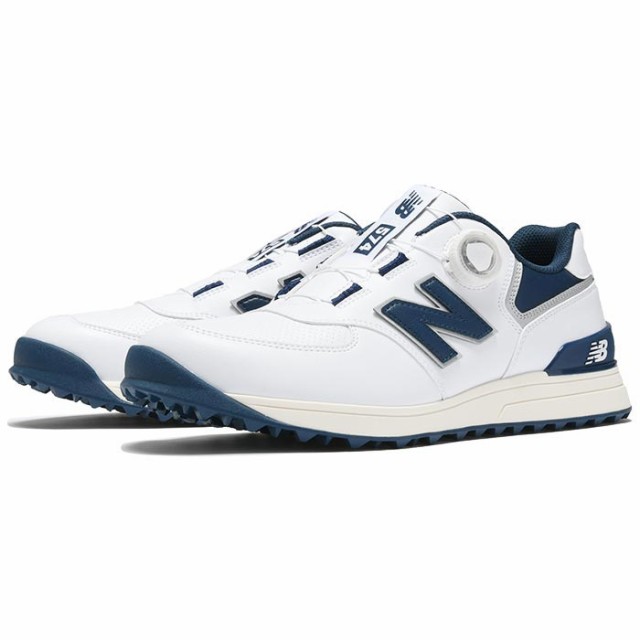 ニューバランス ユニセックス 574 SL BOA 574 v3 ボア スパイクレス ゴルフシューズ UGBS574 J WHITE/NAVY [2024年モデル]