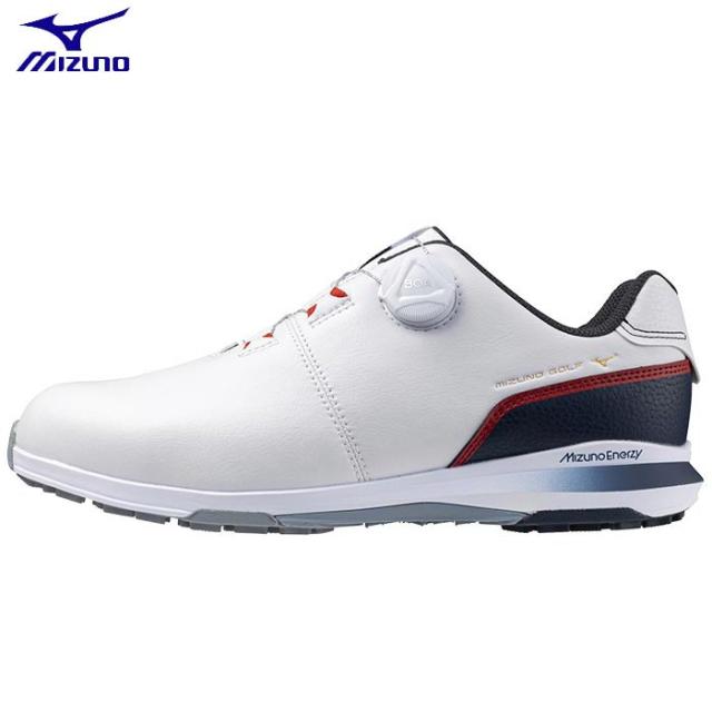 ミズノ　メンズ NEXLITE ENERZY BOA ネクスライトエナジー ボア スパイクレス ゴルフシューズ 51GQ2450 62 ホワイト×ネイビー [2024年モデル]の通販は 10,560円