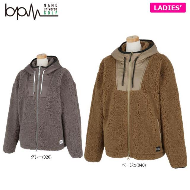 ナノ・ユニバース　レディース ロゴワッペン ボアフリース 長袖 フード付き フルジップ ブルゾン 045-4220605 [2024年秋冬モデル]の通販は