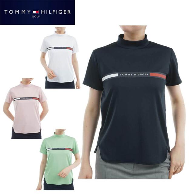 ゴルフウェア　トミー ヒルフィガー ゴルフ レディース ラインロゴ トリコロール配色 半袖 モックネックシャツ THLA532 [2025年春夏モデル]