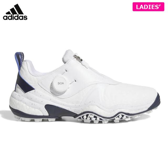 ゴルフシューズ アディダス レディース W CODECHAOS BOA コードカオス ボア 25 スパイクレス NKZ95 IH8508 フットウェアホワイト/シルバーメタリック/カレッジネイビー [2025年モデル]