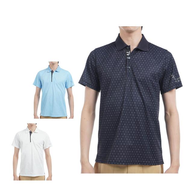 ゴルフウェア　アドミラル メンズ モノグラムプリント スパッシー 半袖 ポロシャツ ADMA526 [2025年春夏モデル]