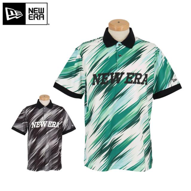 ゴルフウェア　ニューエラ メンズ 鹿の子 ボタニカル柄 半袖 ポロシャツ [2025年春夏モデル]