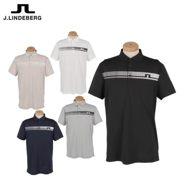 ゴルフウェア　Jリンドバーグ メンズ ロゴプリント 半袖 ポロシャツ 071-23344 [2025年春夏モデル]