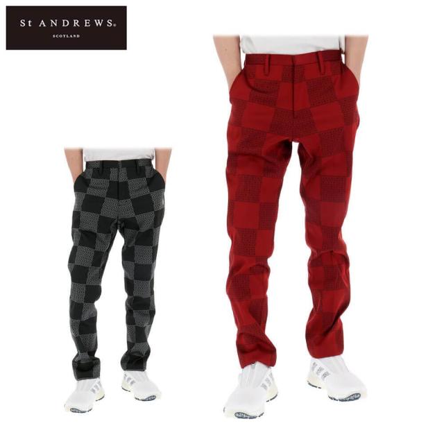 [75％OFF] ゴルフウェア　セントアンドリュース メンズ ホースビット柄 ストレッチ ロングパンツ 042-1231003