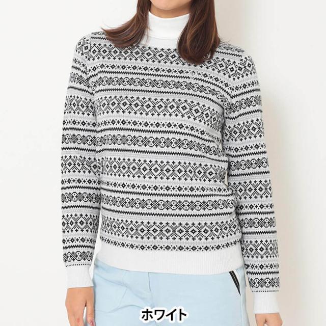 [50％OFF] ゴルフ御召しもの キャロウェイ レディース ノース柄 長袖 労働者の一団のど頚 プルオーバー C25218200 [2025年秋冬ひな型]