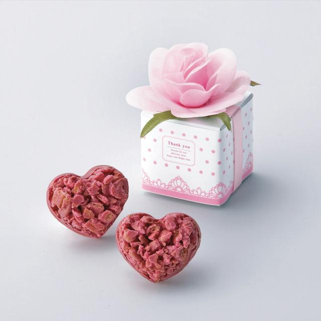 結婚式 プチギフト お菓子 おしゃれ フルールキューブ ピンク 単品 追加1個 ハートクランチ チョコ イチゴ 苺 美味しい バラ 薔薇 ローズの通販はau Pay マーケット Fanmary ファンメアリー