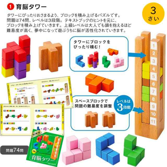 エドインター パズル 育脳タワー 木のおもちゃ 3歳 知育玩具 木製 おもちゃ Ed Inter 立体 ブロック 脳トレ 脳活 男の子 女の子の通販はau Pay マーケット Fanmary ファンメアリー