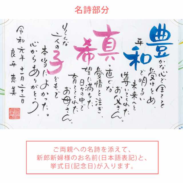 名前入りポエム 感謝の記憶 2人用 名入れ 結婚式 出産祝い ギフト プレゼント 両親 記念品の通販はau Pay マーケット Fanmary ファンメアリー