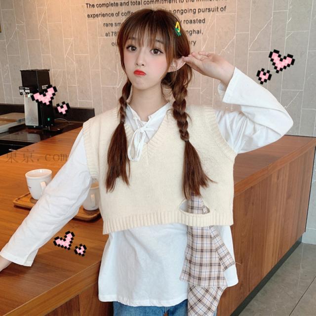送料無料 ニットトップス 秋冬 レディース セーター アウター ニットベスト 学生 可愛いの通販はau Wowma 東京 Com
