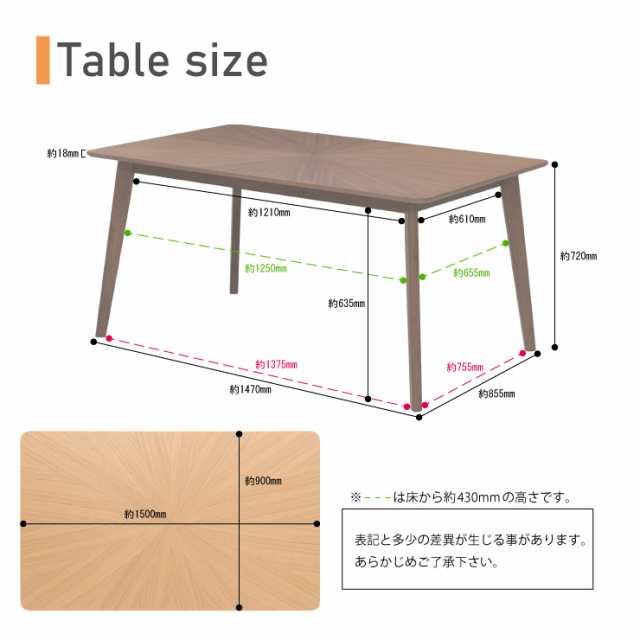 ダイニングテーブル 5点セット 幅150cm 高さ72cm 4人掛け eep150kaku-5-pec340ok ナチュラルオーク色 くし形 椅子  組立品 16s-3k as｜au PAY マーケット