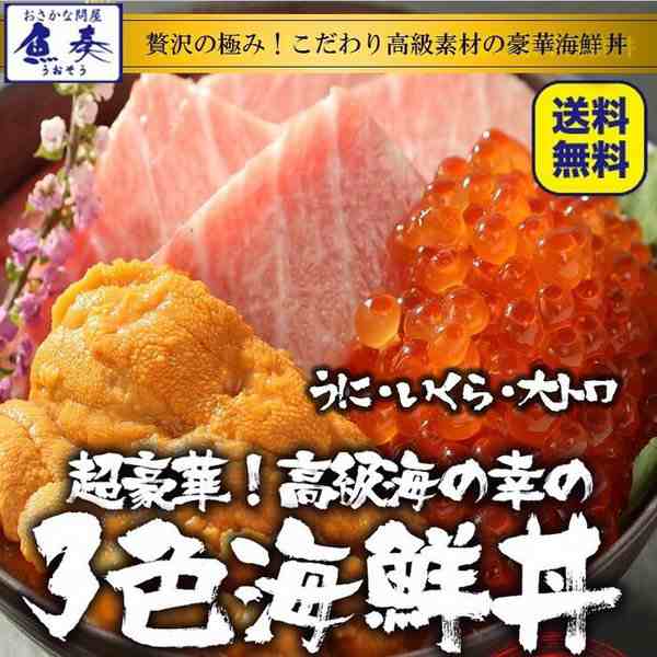 最高級 三色 海鮮丼 セット 本まぐろ 大トロ 生うに いくら 4〜5人前