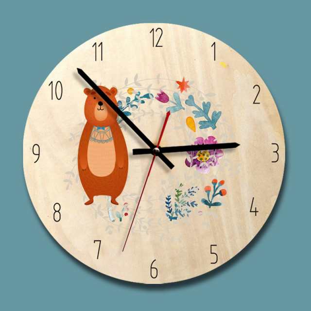 木製 クマ ウサギ ウッド ブラウン イラスト 時計 インテリア Clock クロック 壁掛け ウォール ウォッチ オシャレの通販はau Pay マーケット Clock Flog クロックフロッグ Au Pay マーケット店