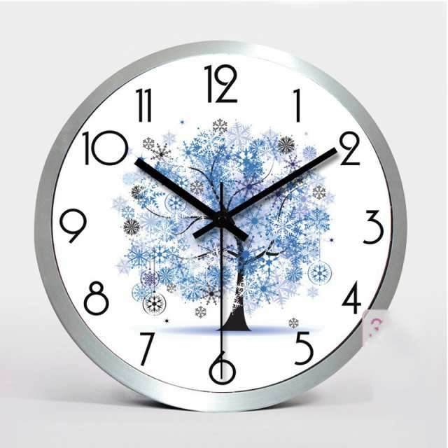 雪 木 イラスト ブルー ホワイト 時計 インテリア Clock クロック 壁掛け ウォール ウォッチ オシャレの通販はau Pay マーケット Clock Flog クロックフロッグ Au Pay マーケット店