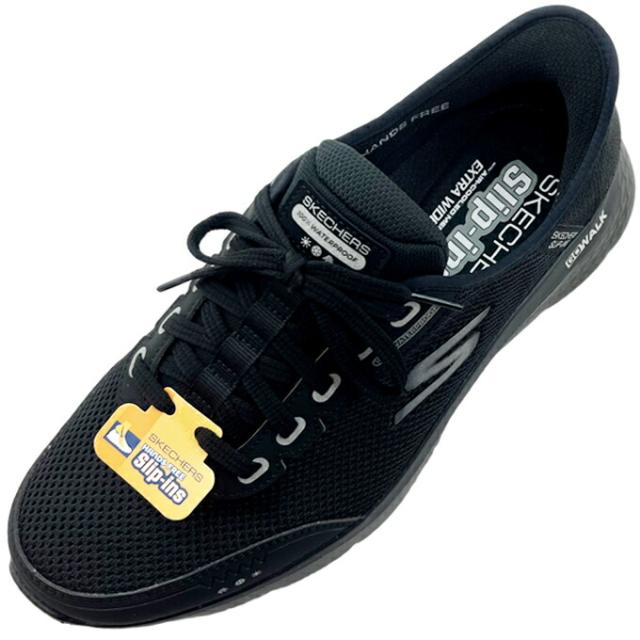 スケッチャーズ スリップインズ メンズ スニーカー ゴーウォークフレックス 216330WW ブラック ネイビー 25.0~28.0cm GO WALK FLEX-100%WATERPROOF ハンズフリー エクストラワイド幅 防水設計 ランニング ウォーキング 散歩 旅行 靴 シューズ 軽量 クッション性 男性 紳士