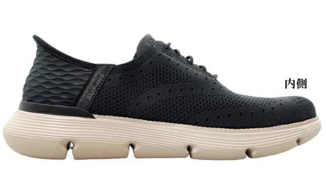 スニーカー メンズ スケッチャーズ スリップインズ ガルザ パルマ 205303 チャコール ブラック 25.5~28.0cm GARZA-PALMA ハンズフリー メモリーフォーム ウォーキング 散歩 旅行 タウン履き 仕事履き ビジネス 靴 シューズ 軽量 クッション性 男性 紳士