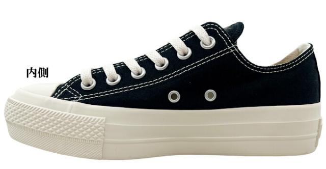スニーカー レディース コンバース オールスター PLTS LOGOPATCH OX ブラック ホワイト 22.5~25.0cm CONVERSE ALL STAR PLTS ロゴパッチ OX ローカット OXカット 女性 婦人 学生 タウン カジュアル