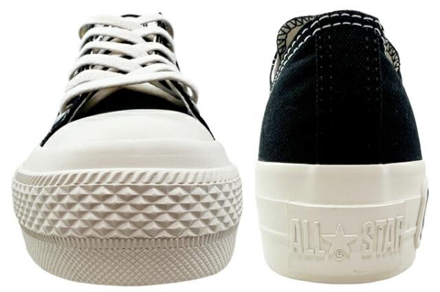 スニーカー レディース コンバース オールスター PLTS LOGOPATCH OX ブラック ホワイト 22.5~25.0cm CONVERSE ALL STAR PLTS ロゴパッチ OX ローカット OXカット 女性 婦人 学生 タウン カジュアル