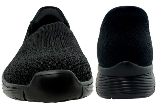 スケッチャーズ スリップインズ レディース スニーカー シーガービリーブイット 158980 ブラック ダークトープ 22.5~25.0cm SKECHERS SEAGER BELIEVE IT ハンズフリー メモリーフォーム 軽量 クッション性 低反発 ウォッシャブル ウォーキング トラベル 女性 婦人