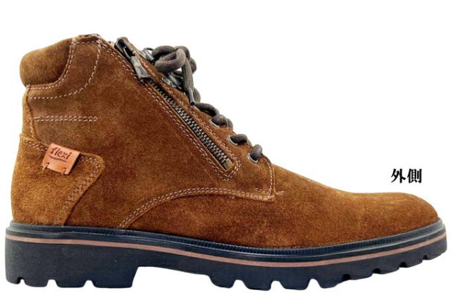 ショートブーツ flexi IMFX41124 フレクシィ メンズ ワークブーツ カジュアル レースアップ ファスナー 本革 天然皮革 男性 紳士 ショートブーツ flexi IMFX41124 フレクシィ メンズ ワークブーツ
