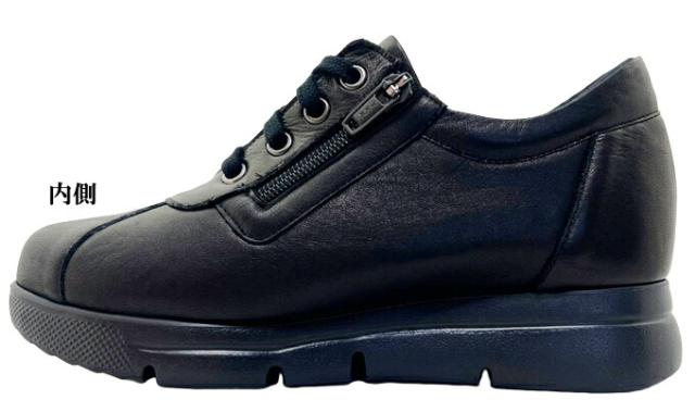 カジュアルシューズ レディース NINE DI SPORTS 113-57724 ナイン・デ・スポーツ 紐靴 コンフォートシューズ 外反母趾対策 足にやさしい 本革 ソフト革 幅広 4E EEEE 低反発 軽量 内側ファスナー 普段履き 旅行 お出かけ 散歩 女性 婦人 秋 ナインデスポーツ 日本製 カジュアルシューズ レディース NINE DI SPORTS 113-57724 ナイン・デ