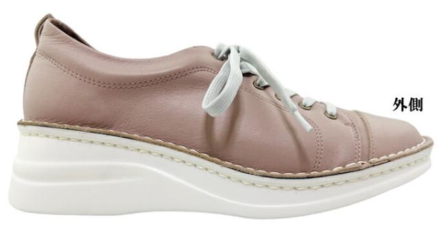厚底シューズ Put’s プッツ 46-8480W ライトピンク ホワイト/ホワイト レディース カジュアルシューズ コンフォートシューズ レースアップ 紐靴 厚底 クッション性 女性 婦人 厚底シューズ Put's プッツ 46-8480W ライトピンク ホワイト/ホワイト