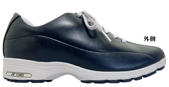 ウォーキングシューズ レディース YONEX/ヨネックス パワークッション SHW-L21N ネイビーブルー ライトブラウン コンフォートシューズ 靴 ファスナー レースアップ 幅広 3.5E 軽量 快適 歩きやすい 脱ぎやすい 履きやすい 散歩 旅行 女性 婦人 SHWL21N