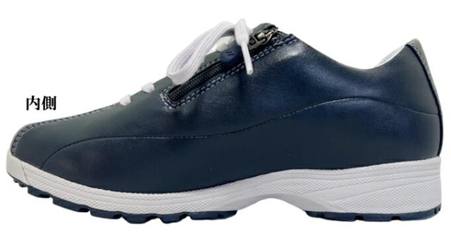 ウォーキングシューズ レディース YONEX/ヨネックス パワークッション SHW-L21N ネイビーブルー ライトブラウン コンフォートシューズ 靴 ファスナー レースアップ 幅広 3.5E 軽量 快適 歩きやすい 脱ぎやすい 履きやすい 散歩 旅行 女性 婦人 SHWL21N