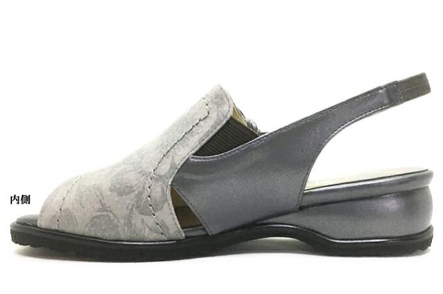 MODE NINE No.132-1371 モードナイン レディース サンダル ローヒール 幅広 4E EEEE バックベルト 防滑ソール 本革 天然皮革 軽量 日本