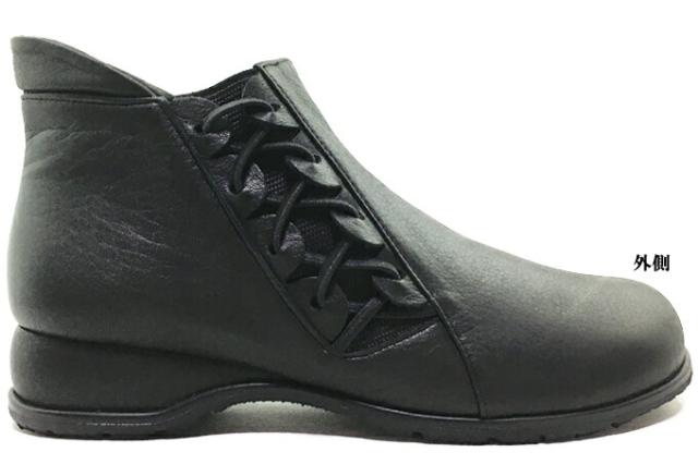 SPORTS NINE No.132-1360 スポーツ・ナイン レディース ショートブーツ サイドゴア コンフォート オブリックトゥ 内側ファスナー 低反発 クッション性 防滑ソール 幅広 4E EEEE 靴 シューズ 本革 日本製 女性 made in japan 婦人 スポーツナイン