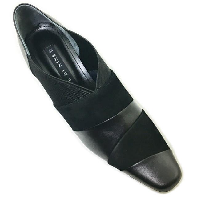 ブーティ レディース NINE DI NINE No.134-7805 ナイン・デ・ナイン ショートブーツ パンプス スリッポン サイドゴア ヌバック調 コンビ素材 低反発 ハイヒール 幅広 3E EEE 靴 シューズ 本革 日本製 女性 made in japan 婦人 女性 ナインデナイン