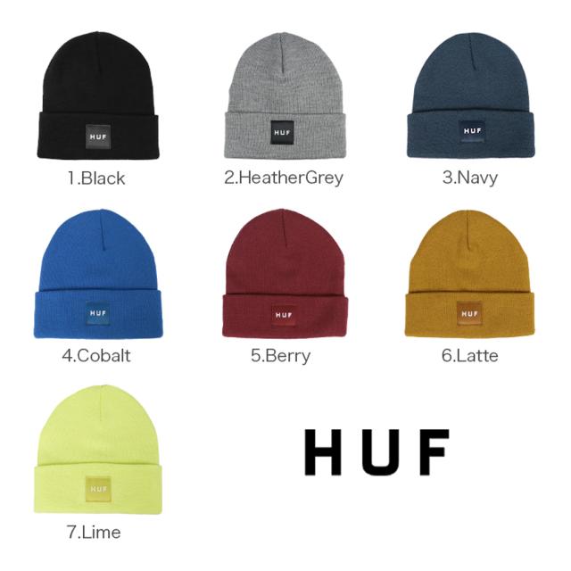 ★国内在庫/即発可*HUF*ENFORCERロゴ刺繍ニットポンビーニー/B★ HUF ハフ ニット帽 ニットキャップ メンズ ボックスロゴ 帽子