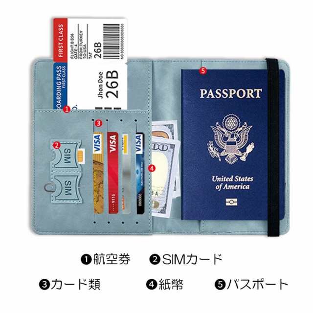 パスポートケース カード入れ スキミング防止 PUレザー カードケース