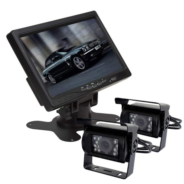 7インチカラーモニター+暗視対応防水カメラ2台+20m同軸ケーブル2本セット 赤外線暗視仕様カメラ OMT72SETPROの通販は