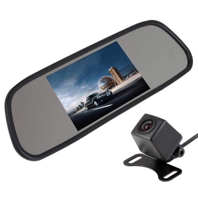 バックカメラセット 5インチルームミラー型モニター お買得セット  高画質小型防水バックカメラ RM50A0119Nの通販は