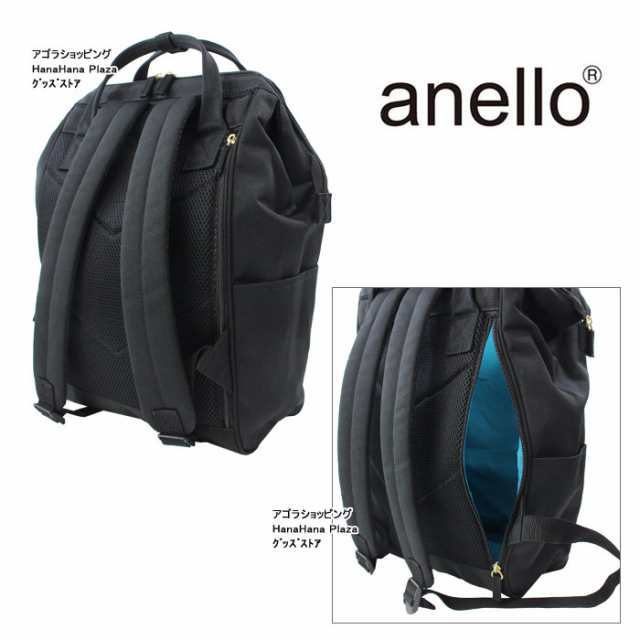 Anello Large-capacity Water-Repellent Wooden Mouth Backpack GU-B3013 Navy