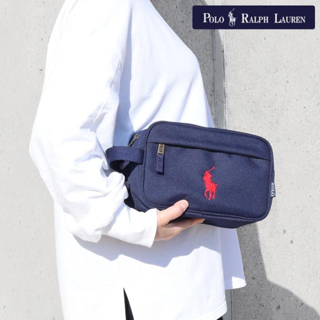 ポロ ラルフローレン ポーチ バッグ 9AR084 ポロ 刺繍 ネイビー POLO Ralph Lauren ab-60763