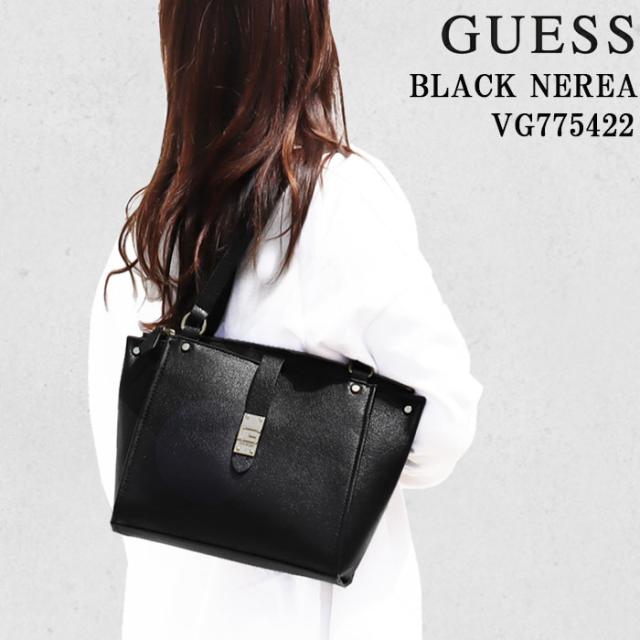 ゲス バッグ VG775422 BLACK NEREA ハンドバッグ  ブラック センターフラップベルト GUESS ab-359200