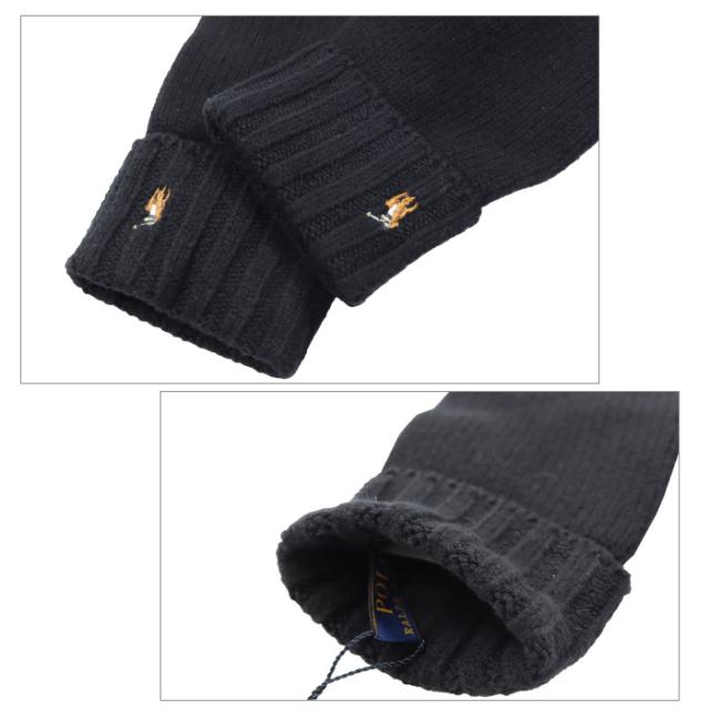 ポロ ラルフローレン 手袋 PC0494 メンズ ポニー刺繍 ウール グローブ スマホ対応 レザーパッチ POLO RALPH LAUREN 冬 男女兼用 ab-571400a_7