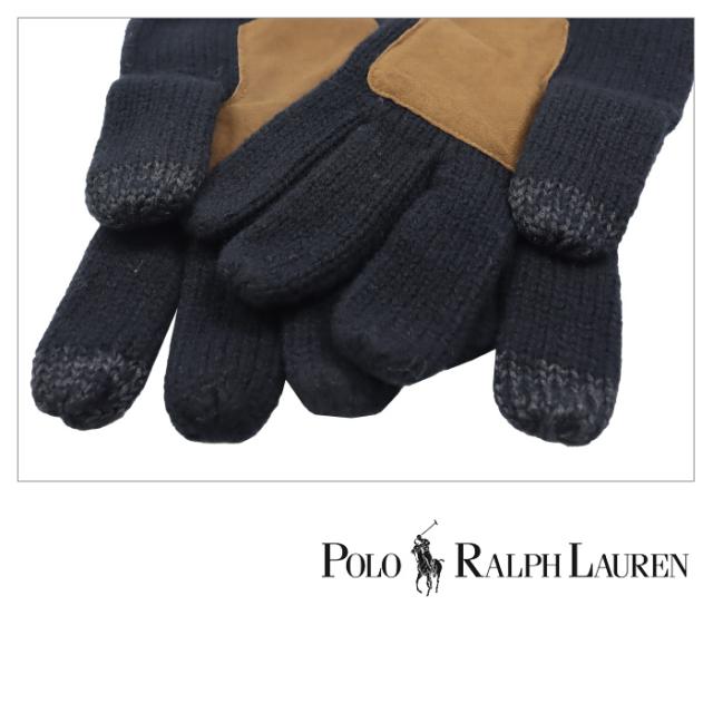 ポロ ラルフローレン 手袋 PC0494 メンズ ポニー刺繍 ウール グローブ スマホ対応 レザーパッチ POLO RALPH LAUREN 冬 男女兼用 ab-571400a_8