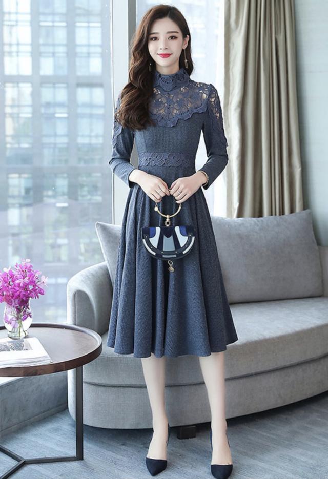 送料無料 ファッションドレス 刺繍 花柄 ハイネック 長袖 ミモレ丈 パーティードレス ワンピース フォーマルドレス 結婚式 二次会 披の通販はau Wowma パーティードレス専門店 Vergarmo