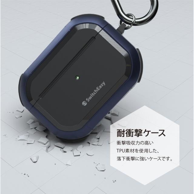 AirPods Pro2 ケース カラビナ 付 耐衝撃 落下防止 側面 ハード