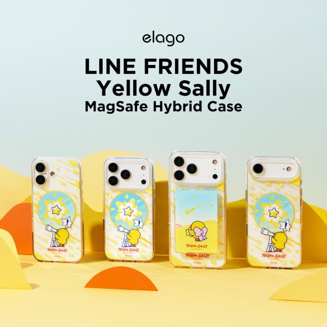 iPhone 17 ケース MagSafe対応 ラインフレンズ 公式 ライセンス 耐衝撃 スマホケース 可愛い マグセーフ 携帯ケース [ アイフォン17 iPhone17 対応 ] elago Line Friends Yellow Sally MagSafe Hybrid Case