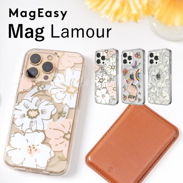 iPhone13Pro ケース クリア かわいい 花柄 MagSafe 対応 マグネット 内蔵 スマホケース マグセーフ / MagSafe対応 透明 薄い クリアケース マグセーフ対応 耐 衝撃 スマホカバー [ iPhone 13 Pro iPhone13 プロ アイフォン13プロ iPhone13プロ 対応 ] MagEasy MagLamour