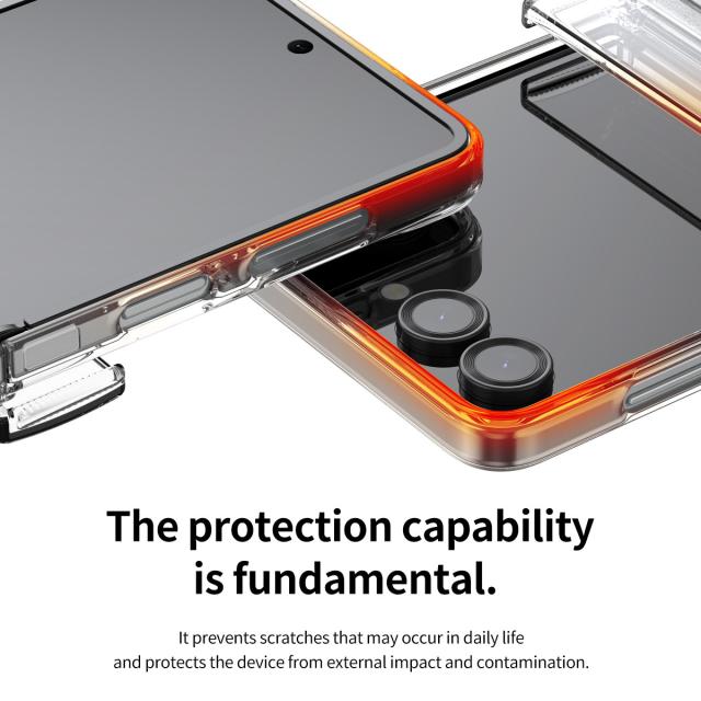 Galaxy Z Flip7 ケース クリア ヒンジ 保護 スマホケース ストラップ