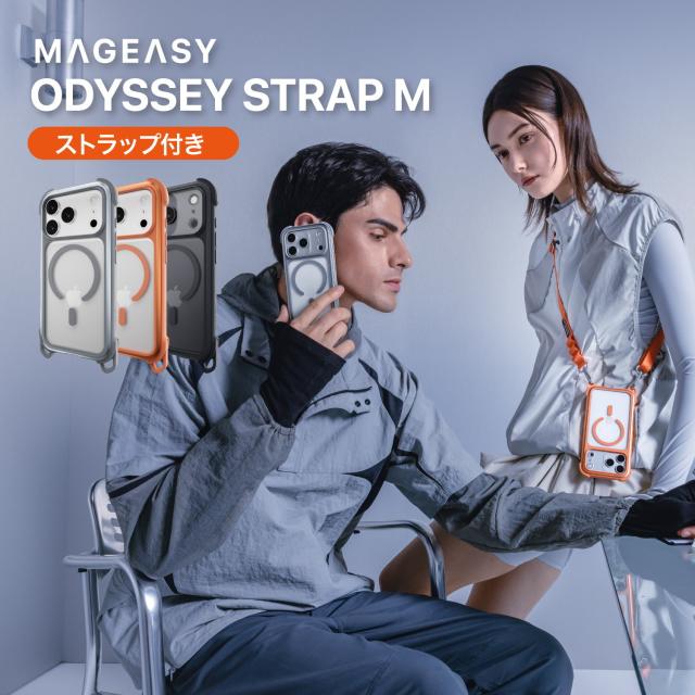 iPhone 17 Pro Max ケース クリア ショルダー ストラップ MagSafe 対応 耐衝撃 スマホケース マグセーフ 透明 頑丈 ショルダーケース [ iPhone17ProMax 対応  携帯ケース ] MagEasy Odyssey +Strap M